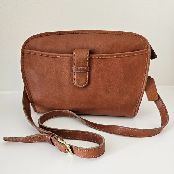 Vintage '80s Coach Brighton Brown Leather Purse - Picture 1 of 6